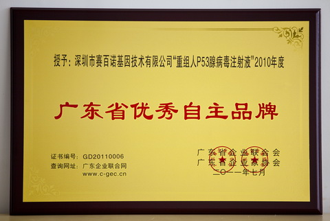 2010年度广东省优秀自主品牌